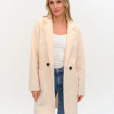 Gia Faux Shearling Long Coat – Tan