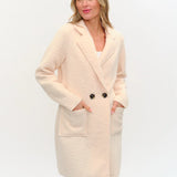 Gia Faux Shearling Long Coat – Tan